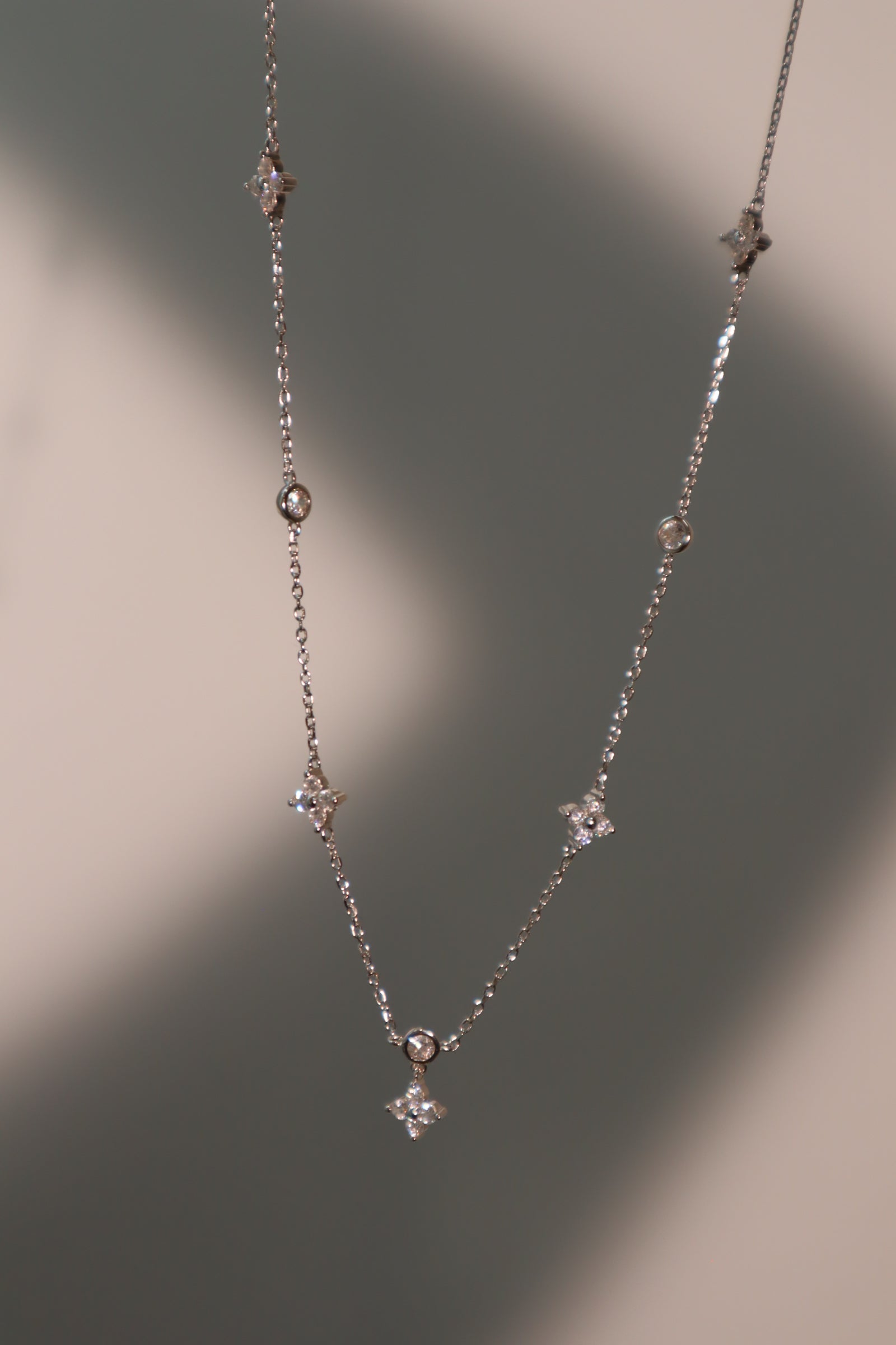 925 Sterling Silver Multi Starlight Petal Necklace