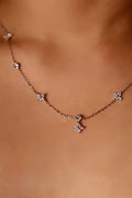 925 Sterling Silver Multi Starlight Petal Necklace