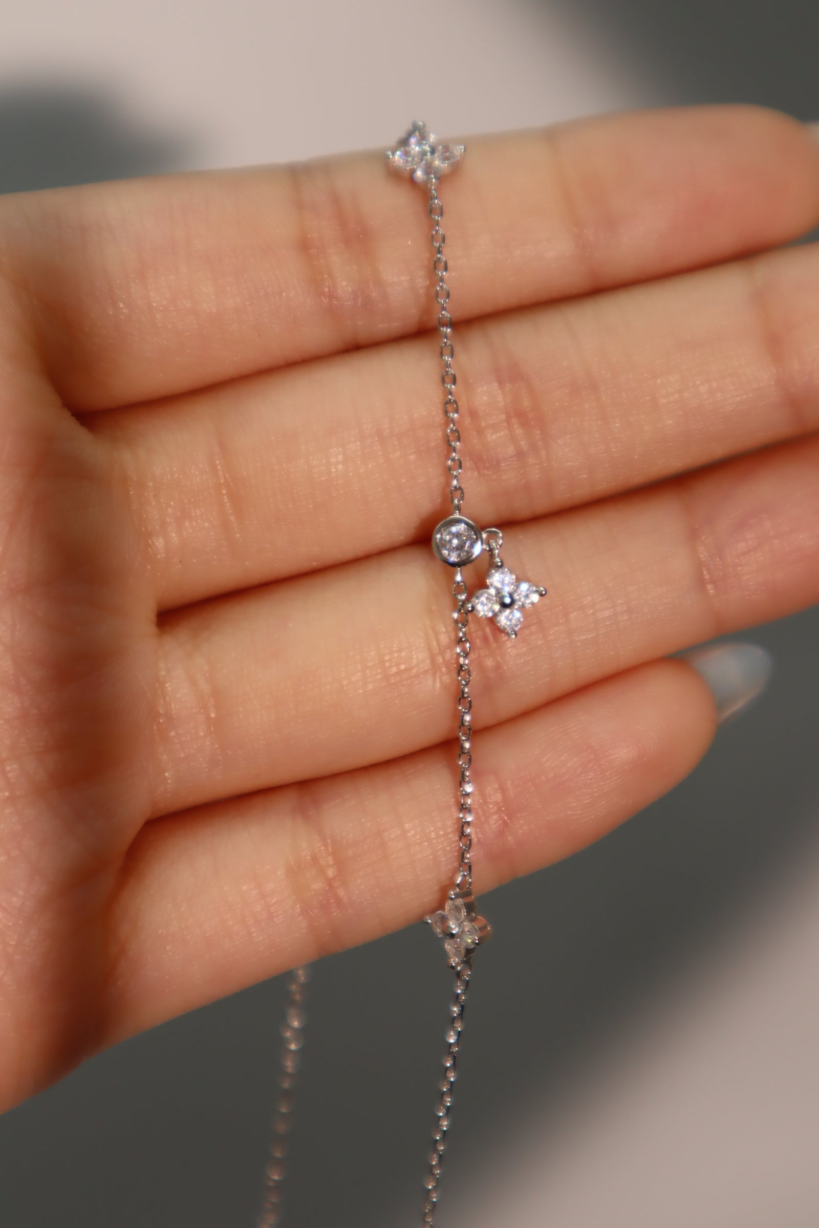 925 Sterling Silver Multi Starlight Petal Necklace