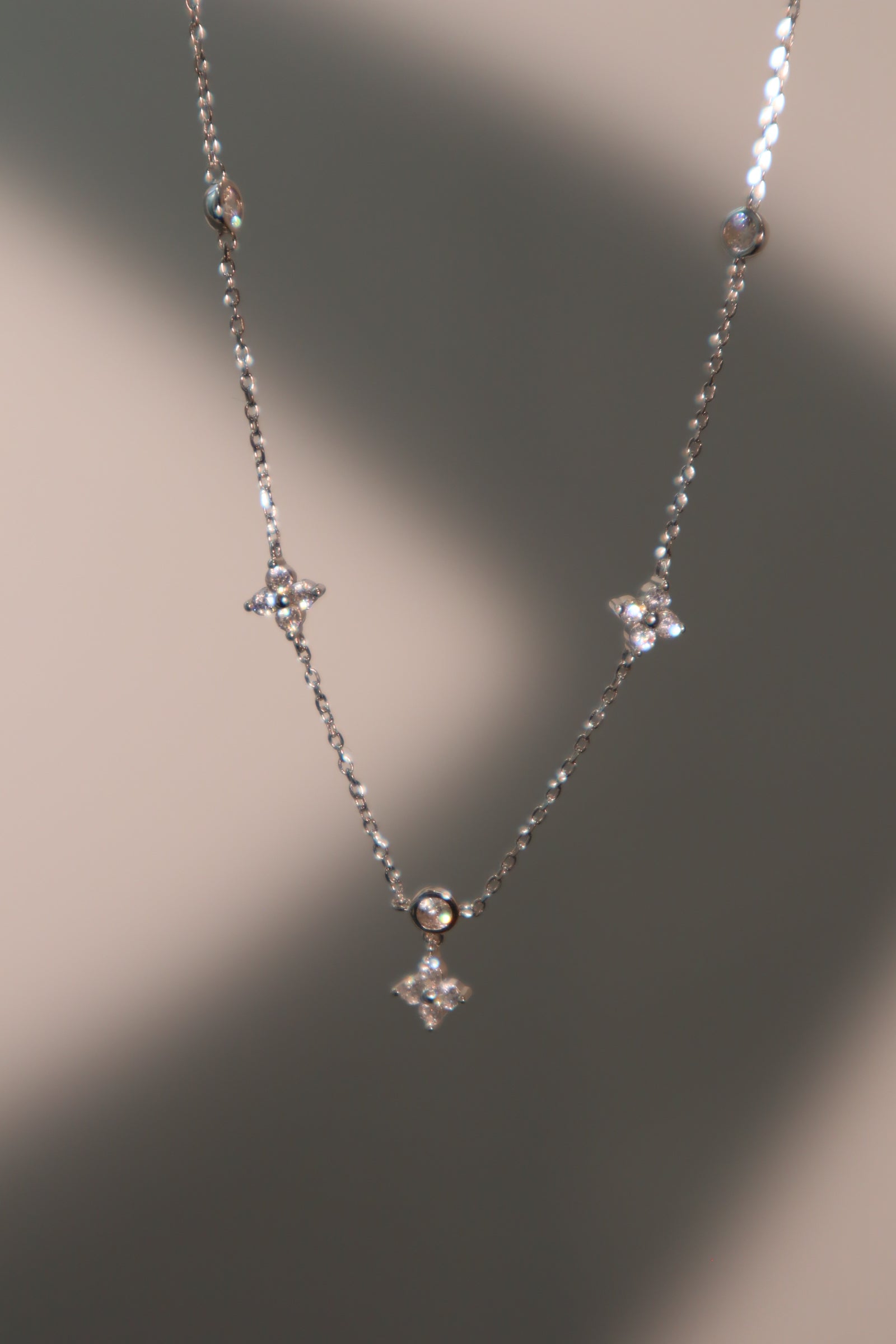 925 Sterling Silver Multi Starlight Petal Necklace